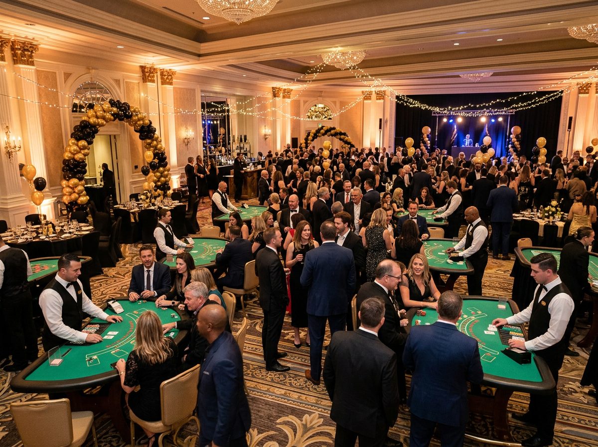 Sala eventowa w stylu casino - mobilne kasyno na event firmowy Lemon Casino Events